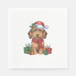 Guardanapo De Papel Papais noeis do Partido Xmas  Labradoodle Dog Cris