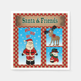Guardanapo De Papel Papais noeis e amigos divertidos de Natal