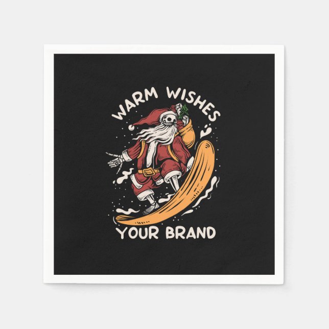 Guardanapo De Papel papais noeis esqueletos-jogar-snowboard-snow-Winte (Frente)