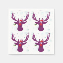 Papais noeis Felizes Deer Novo Ano Papel Napkins