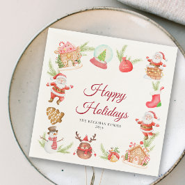 Guardanapo De Papel Papais noeis Gingerbird House Festa de Natal