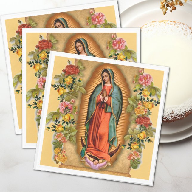 Guardanapo De Papel Papais noeis Maria, Virgen de Guadalupe, Rosas Mãe (Criador carregado)