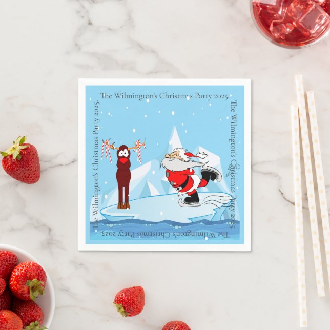 Guardanapo De Papel Papais noeis não podem Skate na Festa de Natal (Insitu)