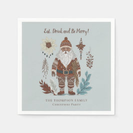 Guardanapo De Papel Papais noeis Nórdicos Comem Bebida Seja Feliz Nata