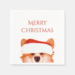 Guardanapo De Papel Papais noeis Orange Corgi Natal