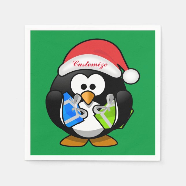 Guardanapo De Papel Papais noeis pinguins Thunder_Cove (Frente)