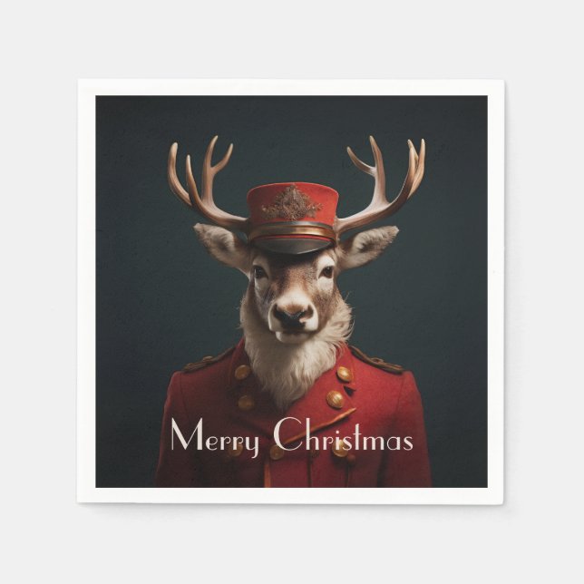 Guardanapo De Papel Papais noeis Reindeer (Frente)