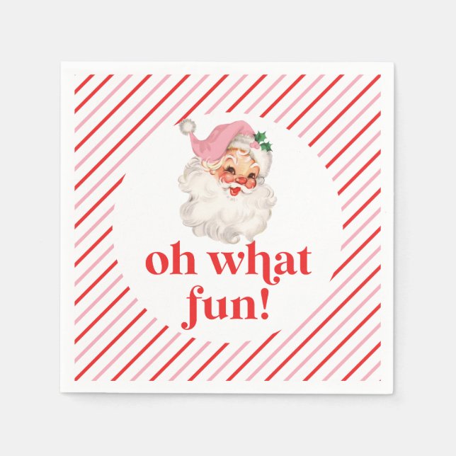 Guardanapo De Papel Papais noeis Retro Rosa Oh Que Divertido (Frente)