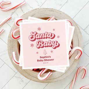 Guardanapo De Papel Papais noeis Rosa Chá de fraldas de Natal