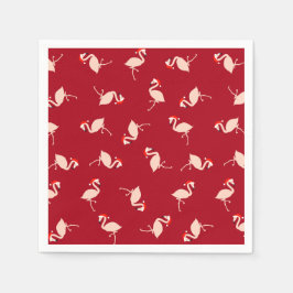 Guardanapo De Papel Papais noeis sazonais Flamingos Burgundy Padrão