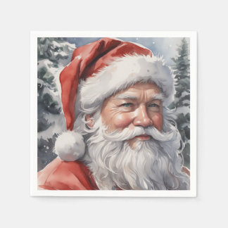 Guardanapo De Papel Papais noeis sorridentes Papel de Aquarela Natal
