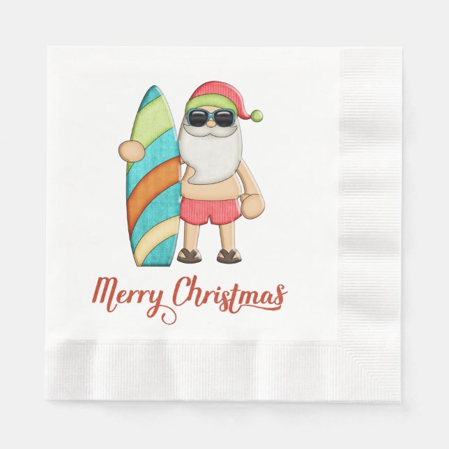 Guardanapo De Papel Papais noeis Tropicais Papel de Natal Napkins (Frente)
