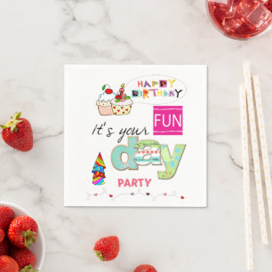 Guardanapo De Papel Papanicolau, Feliz Cupcake de aniversário