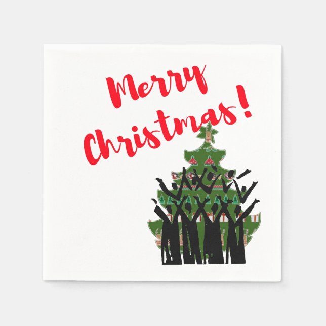 Guardanapo De Papel Papanicolau Feliz Natal Carol Singers Coro (Frente)