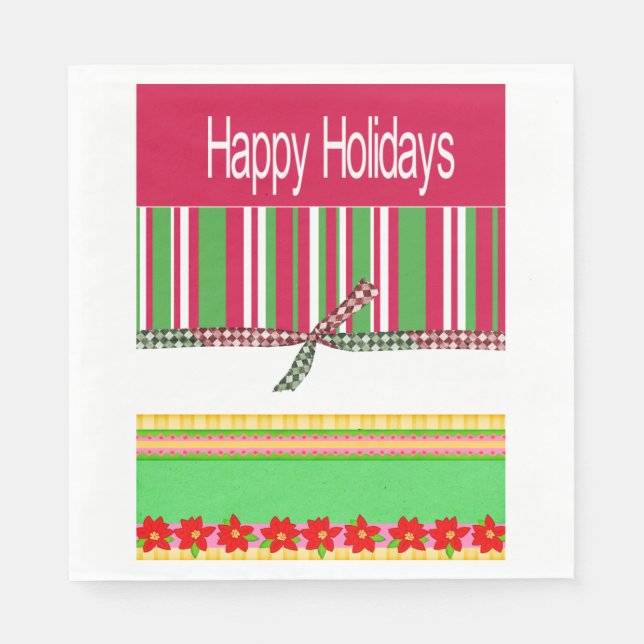 Guardanapo De Papel Papanicolau, Feliz Natal Férias Felizes (Frente)