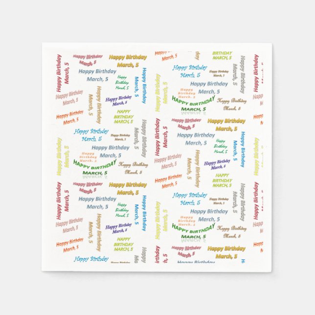 Guardanapo De Papel Papanicolau Marcha, 5 Aniversário (Frente)