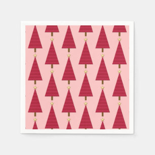 Guardanapo De Papel Papanicolau vermelho-profundo, árvore de Natal mo