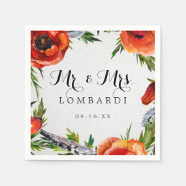 Guardanapo De Papel Papas Vermelhas Papel Personalizado de Casamento N