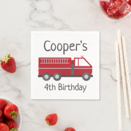 Guardanapo De Papel Papéis de Caminhão de Fogo para Aniversário de Bom
