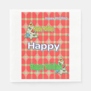 Guardanapo De Papel Papéis de Natal Napkins, Felizes Felizes Feriados