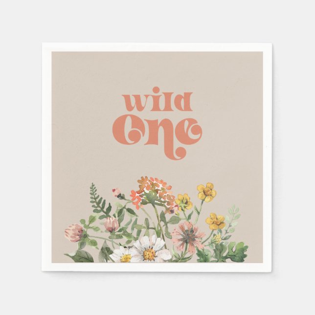 Guardanapo De Papel Papéis do Partido de Flores Selvagens Napkins (Frente)