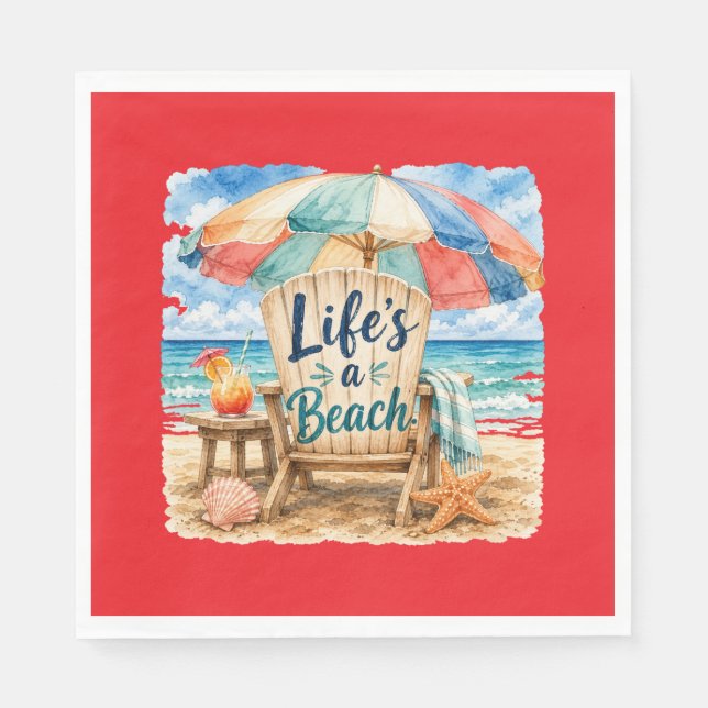 Guardanapo De Papel "Papel A Vida é Uma Praia" (Frente)