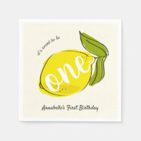 Papel amarelo-claro primeiro aniversario-limão