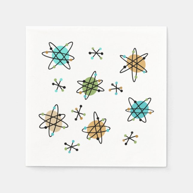 Guardanapo De Papel Papel atômico do século médio Napkins (Frente)