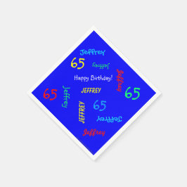 Guardanapo De Papel Papel Azul 65ª Festa de aniversário de repetição d