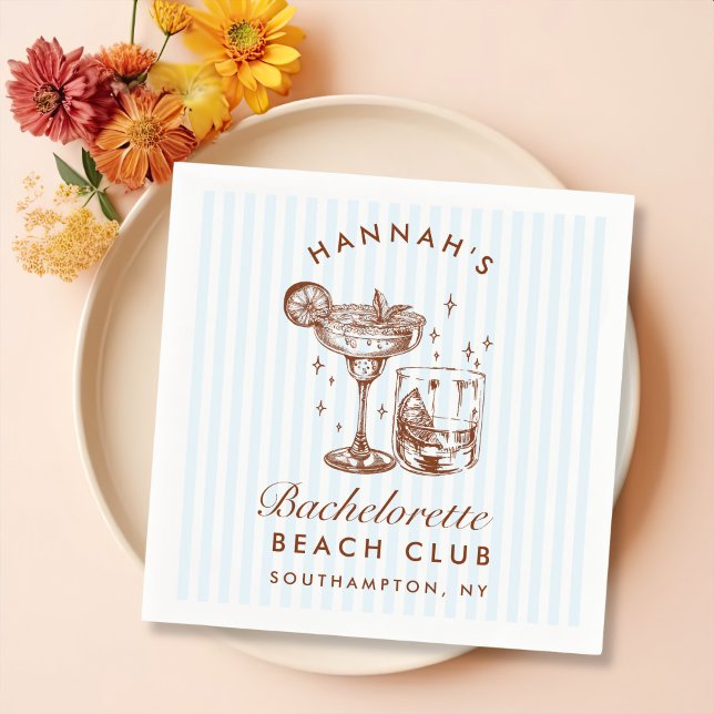 Guardanapo De Papel Papel Azul de Bachelorette Moderno Napkins (Criador carregado)