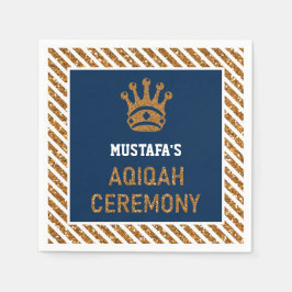 Guardanapo De Papel Papel Azul Dourado Príncipe Príncipe Aqiqah