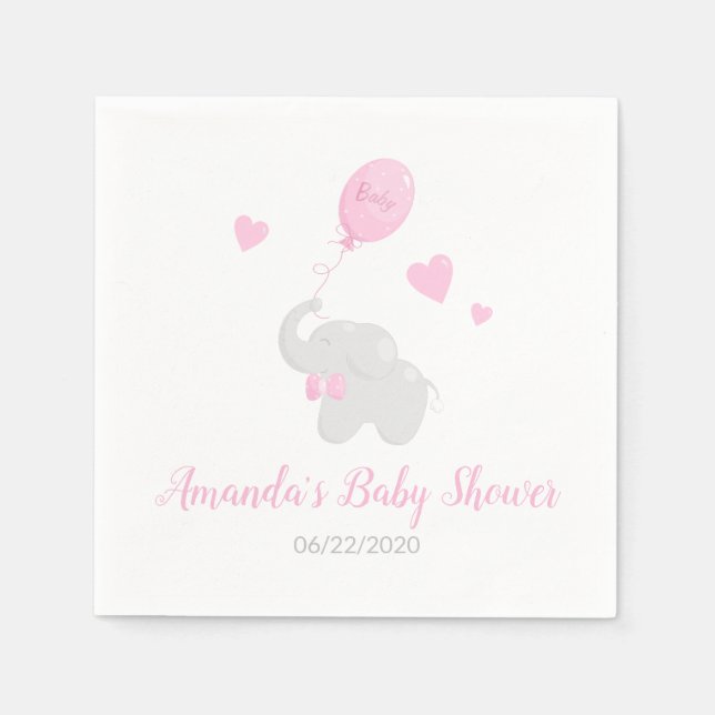 Guardanapo De Papel Papel Balão de Elefante para chá de fraldas (Frente)
