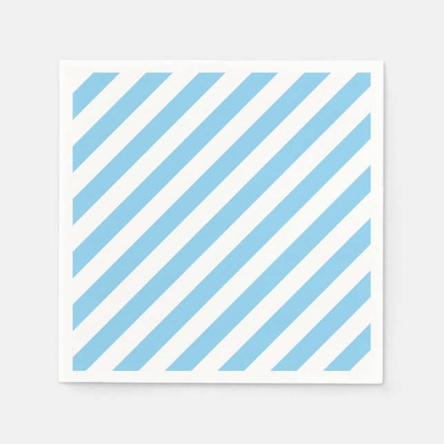 Guardanapo De Papel Papel Blanco-Bebê e Largas Diagonais Branco (Frente)