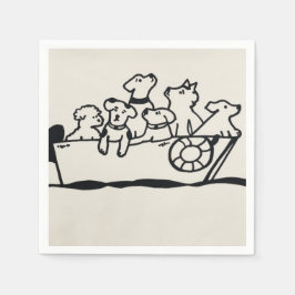 Guardanapo De Papel Papel "Cães e Barcos" Napkins de Willowcatdesign