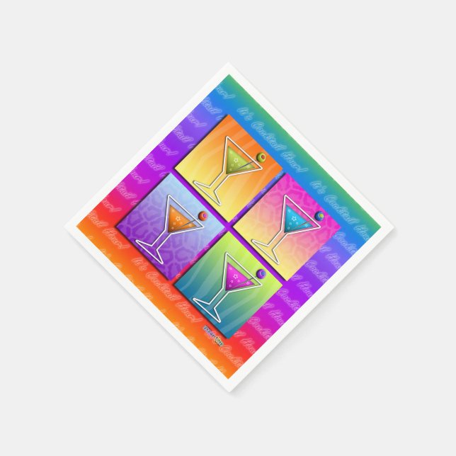 GUARDANAPO DE PAPEL PAPEL COCKTAIL NAPKINS - POP ART MARTINI GLASSES (Canto)