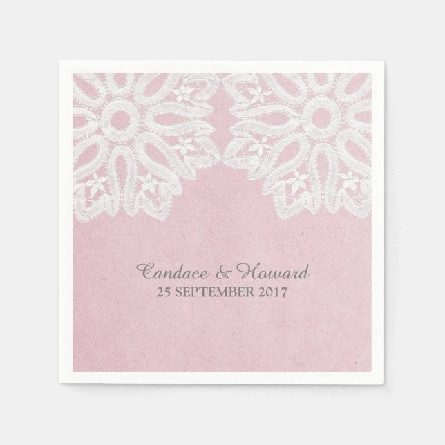 Guardanapo De Papel Papel Colar Elegante Rosa Napkins (Frente)