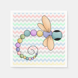 Guardanapo De Papel Papel Colorido Chevron e Dragonfly