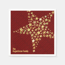 Guardanapo De Papel Papel com Estrelas Douradas BORDÔ Personalizado