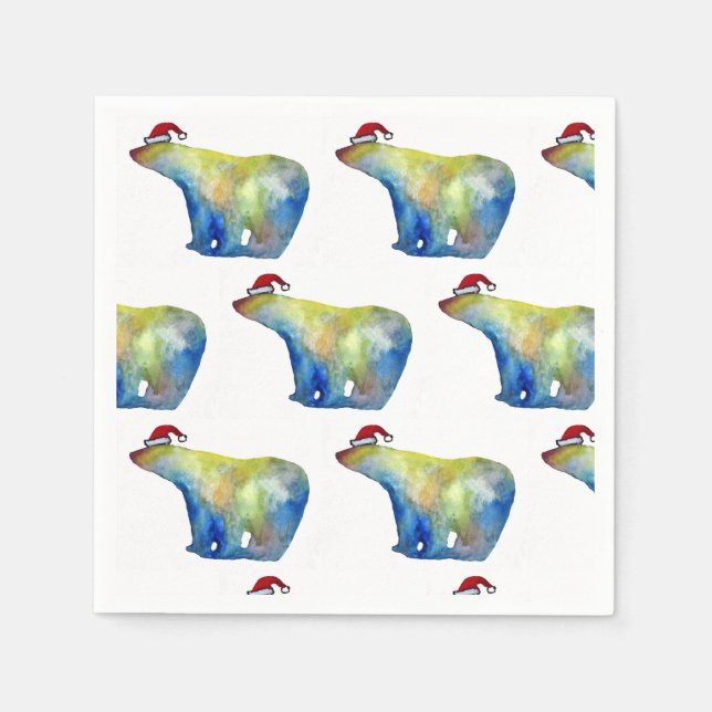 Guardanapo De Papel Papel coquetel Nápoles Papais noeis Urso (Frente)