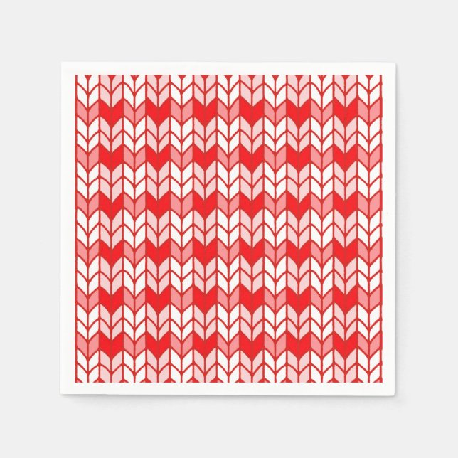 Guardanapo De Papel Papel-coquetel standard GINGHAM KNIT VERMELHO Nápo (Frente)