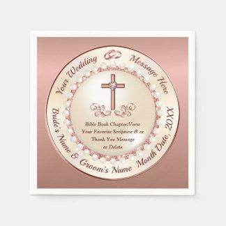 Guardanapo De Papel Papel Cristão Napkins, Casamento Dourado Rosa Napk