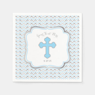 Guardanapo De Papel Papel Cruzado Nápoles-Azul e Prata