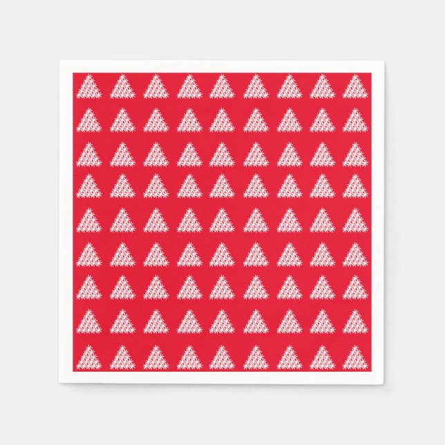 Guardanapo De Papel Papel das Estrelas de Neve Vermelha Natal (Frente)