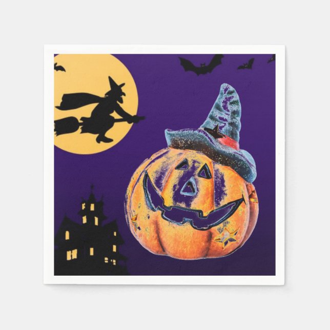 Guardanapo De Papel Papel de Abóbora de Halloween Napkin (Frente)