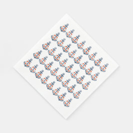 Guardanapo De Papel Papel de Âncora Náutico Nápoles
