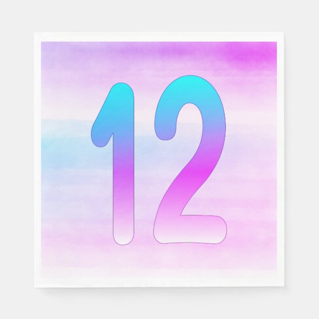 Guardanapo De Papel Papel de Aniversário Azul e 12 Roxo (Frente)