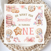 Papel de Aniversário de 1 Ano de Gingerbread Oh Qu