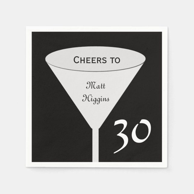 Guardanapo De Papel Papel de aniversário de 30 anos (Frente)