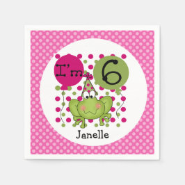 Guardanapo De Papel Papel de Aniversário do 6 Cor-de-Rosa Sapo