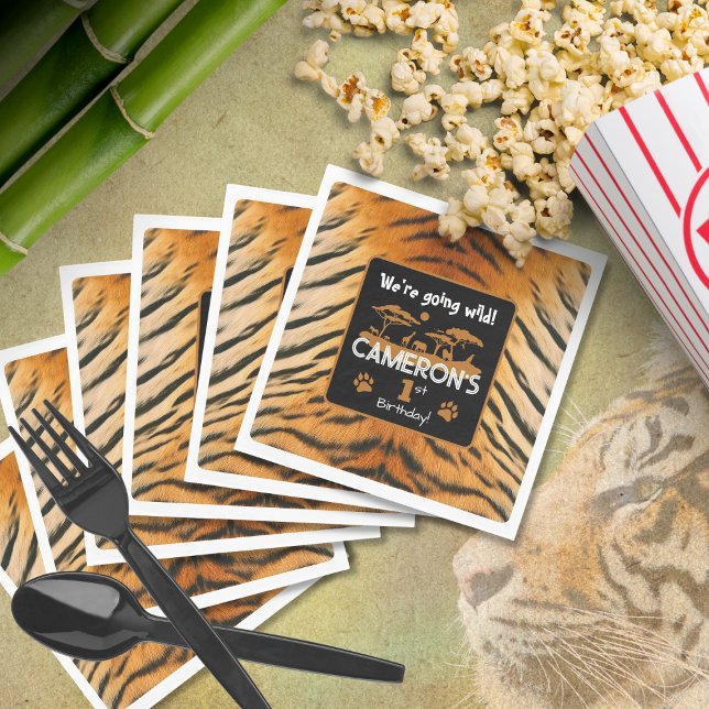 Guardanapo De Papel Papel de Aniversário do Tigre de Impressão Animal (Criador carregado)